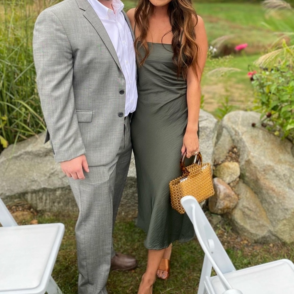 House of Harlow green satin dress